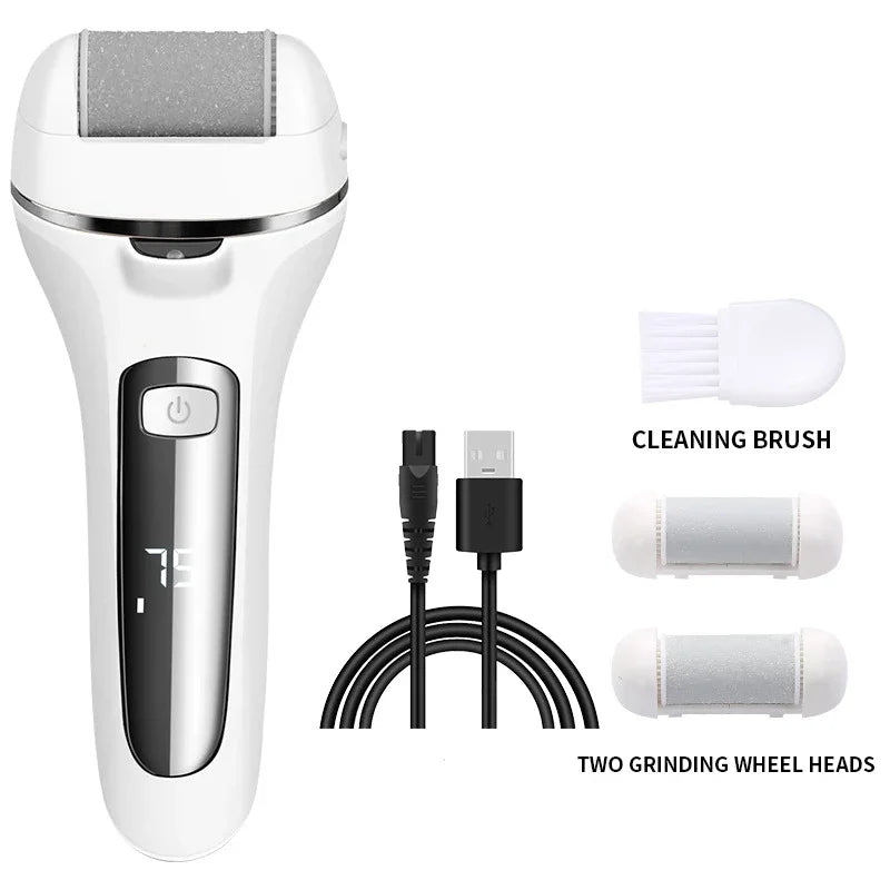 Electric Callus Remover – Rechargeable Foot File Pedicure Machine with 3 Heads for Cracked Heels & Dead Skin