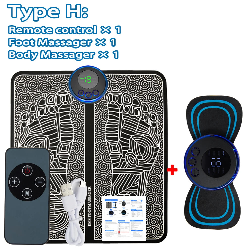 Electric EMS Foot Massager Pad – Muscle Stimulator for Pain Relief, Relaxation & Blood Circulation
