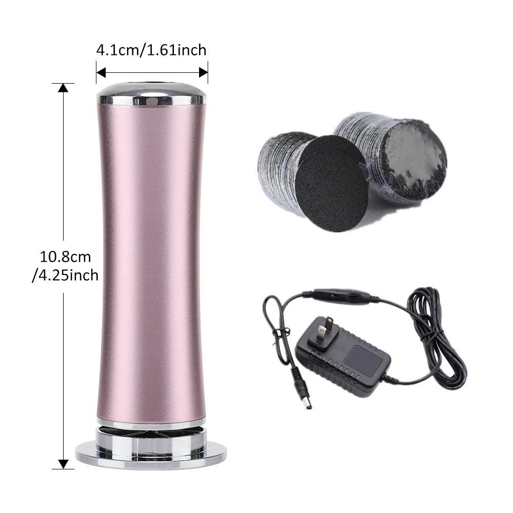 Electric Foot Callus Remover – Pedicure Grinder with Sandpaper Refill for Heels & Dead Skin