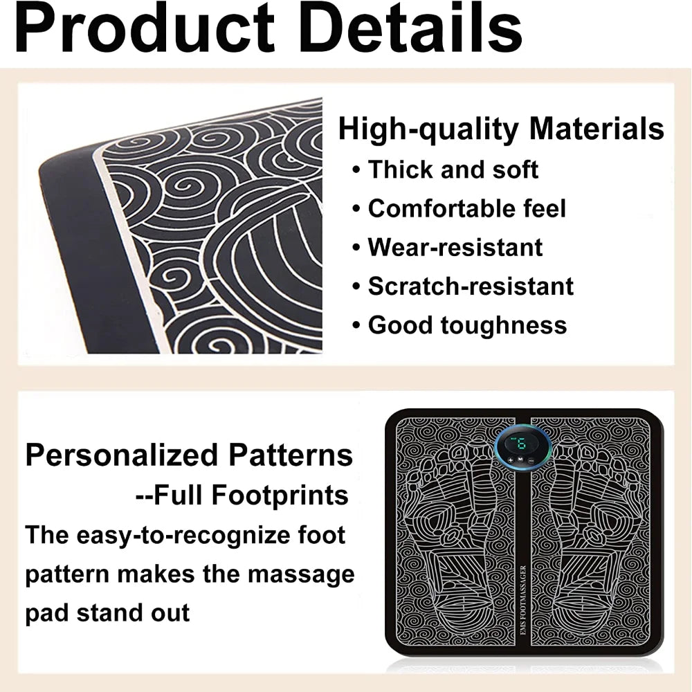 Electric EMS Foot Massager Pad – Muscle Stimulator for Pain Relief, Relaxation & Blood Circulation