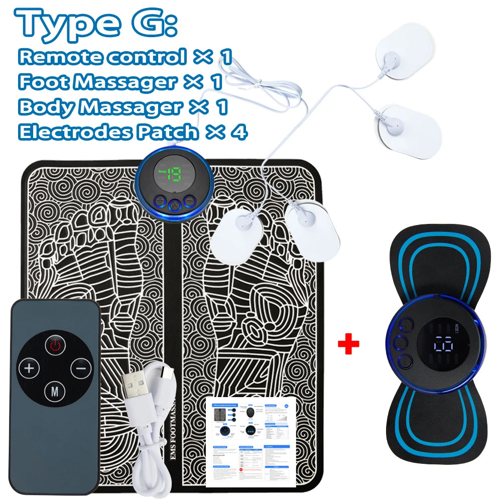 Electric EMS Foot Massager Pad – Muscle Stimulator for Pain Relief, Relaxation & Blood Circulation