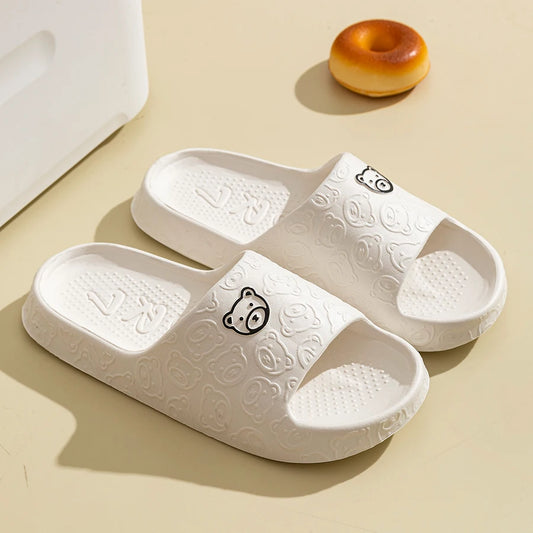 Cute Bear Cartoon Slippers – Soft Anti-Slip Indoor/Outdoor Summer Slippers for Women & Men