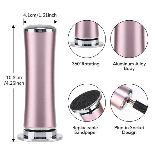 Electric Foot Callus Remover – Pedicure Grinder with Sandpaper Refill for Heels & Dead Skin
