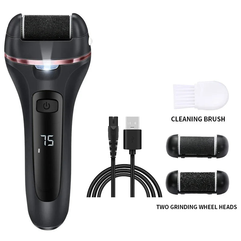 Electric Callus Remover – Rechargeable Foot File Pedicure Machine with 3 Heads for Cracked Heels & Dead Skin