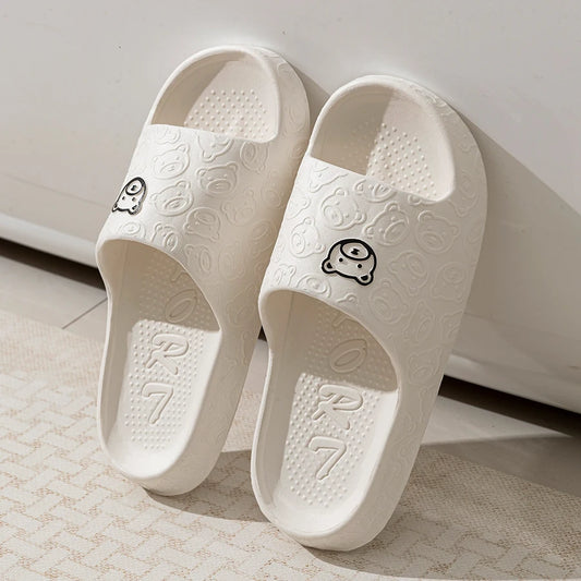 Cute Bear Cartoon Slippers – Soft Anti-Slip Indoor/Outdoor Summer Slippers for Women & Men